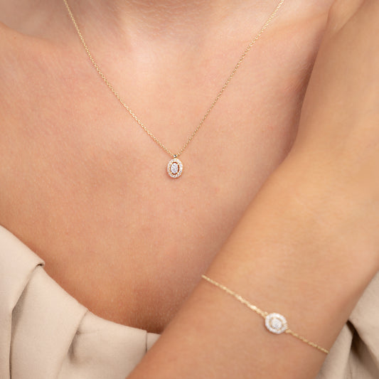 Cadeau d'Isabel 14 karat gold necklace and bracelet set with zirconia stones - - Isabel Bernard