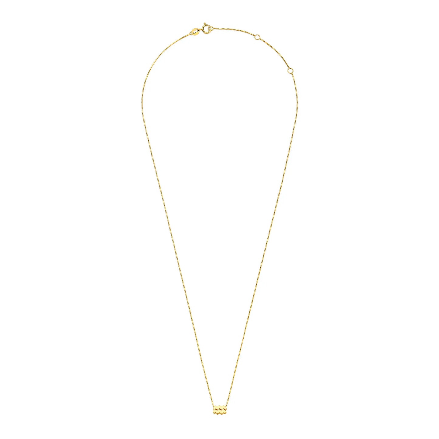 Étoiles d’Or Aquarius 14 Carat Gold Venetian Necklace With Horoscope - - Isabel Bernard