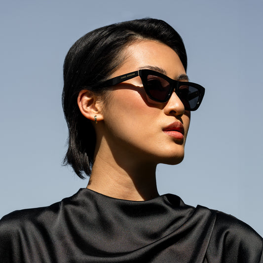 La Villette Roselin brown tortoise cateye sunglasses with brown lenses - - Isabel Bernard