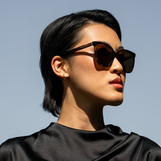 La Villette Raison brown tortoise square sunglasses with brown lenses - - Isabel Bernard