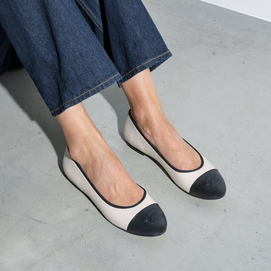 Vendôme Ynes cream calfskin leather ballerinas - - Isabel Bernard