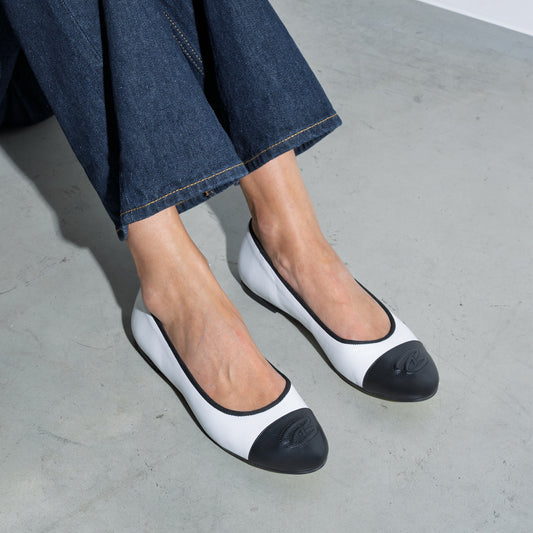 Vendôme Ynes white calfskin leather ballerinas - - Isabel Bernard