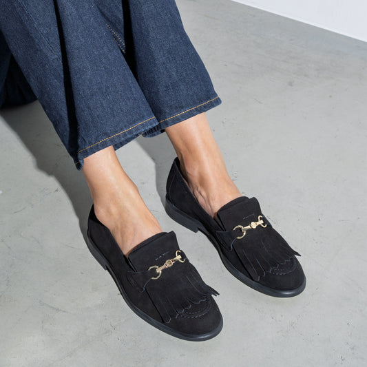 Vendôme Lave black suede loafers - - Isabel Bernard