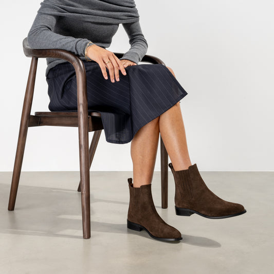 Vendôme Chey Brown Suede Leather Chelsea Boots - - Isabel Bernard