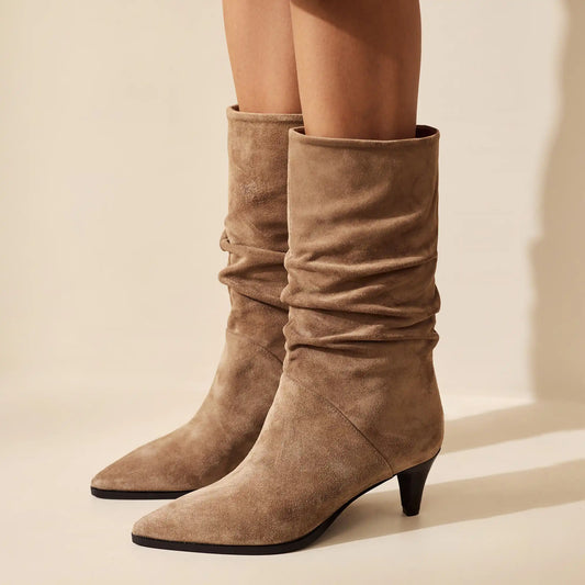Vendôme Margot taupe suede boots - - Isabel Bernard