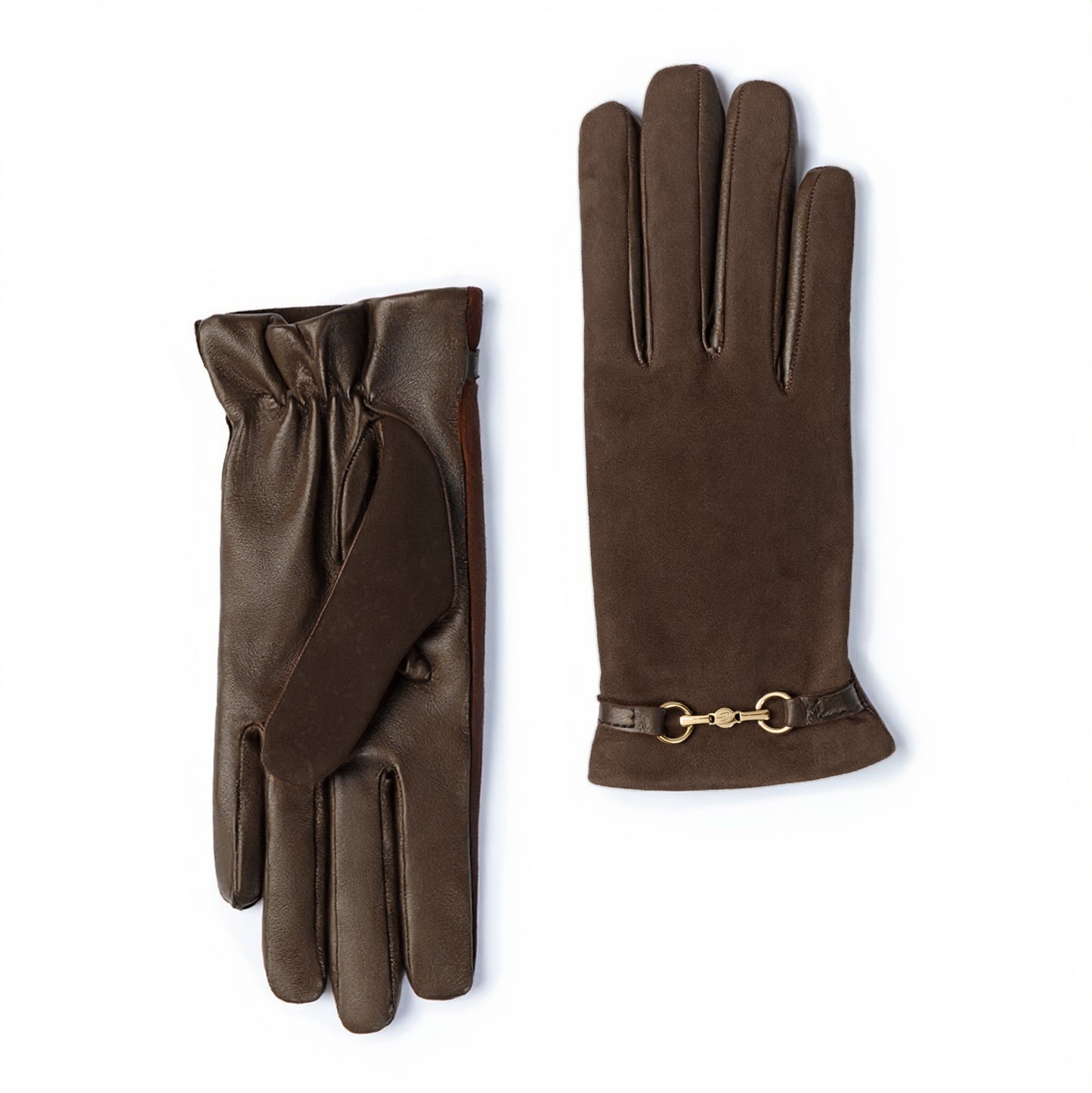 Honoré Marcelia dark brown goatskin suéde leather gloves - - Isabel Bernard