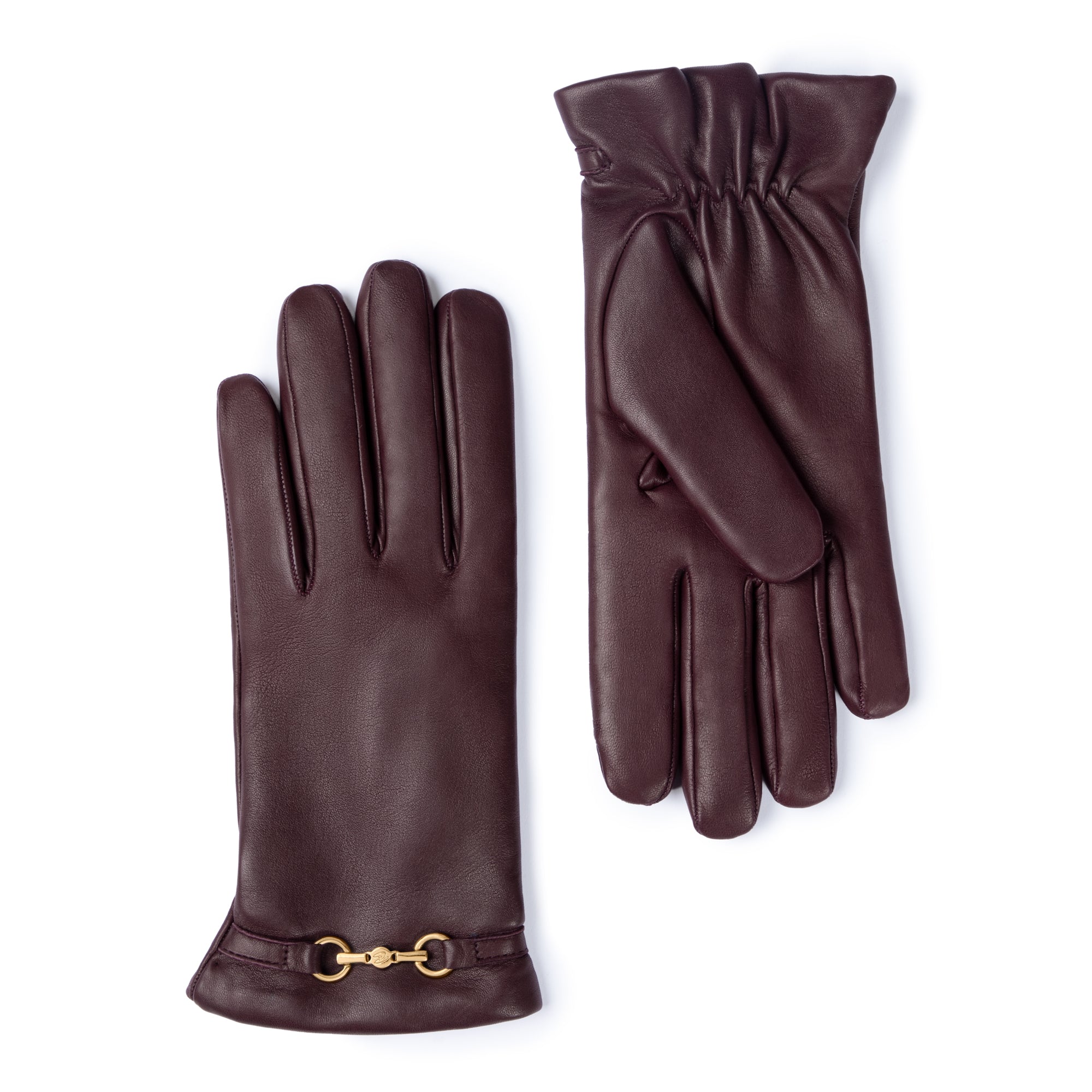 Isabel Bernard Marcelia bordeauxrote Handschuhe aus echtem Ziegenleder
