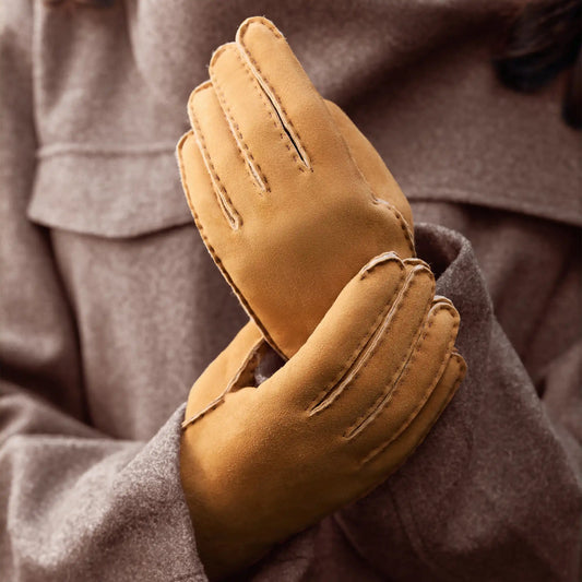 Honoré Zenia cognac lambskin gloves - - Isabel Bernard