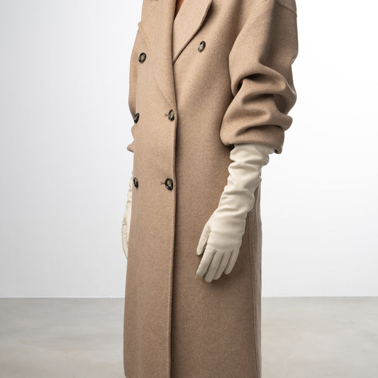 Honoré Ines cream goatskin leather gloves - - Isabel Bernard