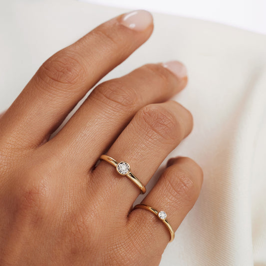 De la Paix Inaya 14 karat gold ring with diamond 0.03 carat - - Isabel Bernard