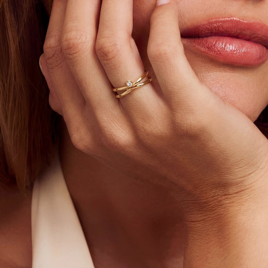 De La Paix Julia Ring With Diamond 0.02 Carat - - Isabel Bernard