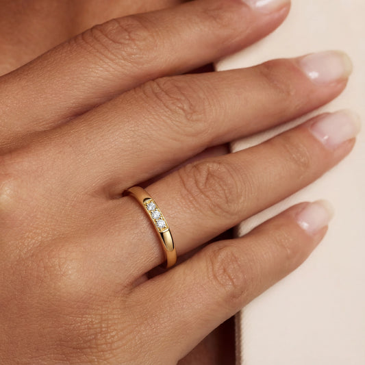 De La Paix Elise Ring With Diamonds 0.05 Carat - - Isabel Bernard