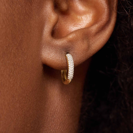 De la Paix Laure 14 karat gold earrings with diamond 0.25 carat - - Isabel Bernard