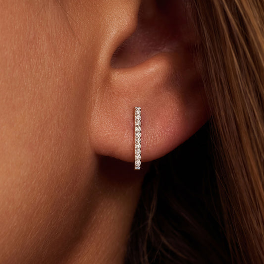 De la Paix Flavie 14 karat gold ear stud with diamond 0.11 carat - - Isabel Bernard