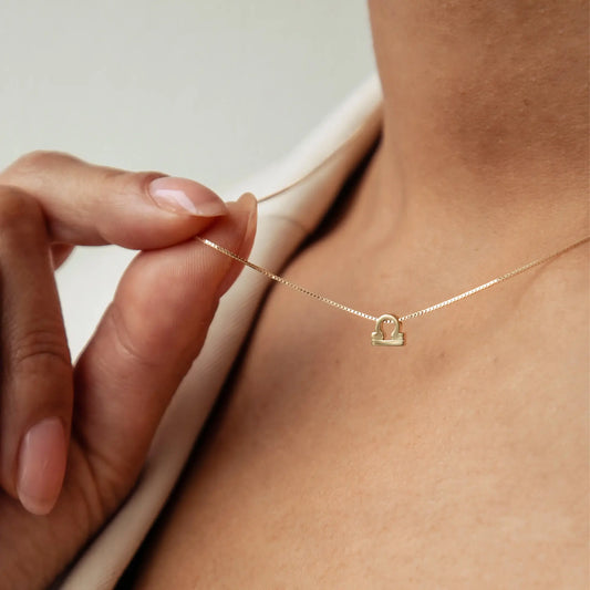 Étoiles d’Or Libra 14 Carat Gold Venetian Necklace With Horoscope - - Isabel Bernard