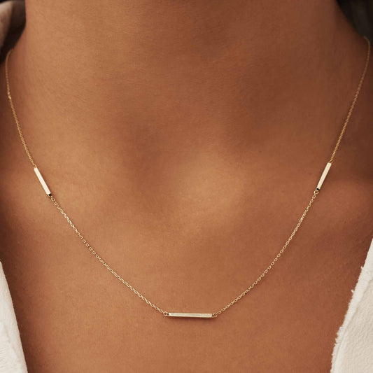 Le Marais Jolie 14 karat gold necklace with 3 rods - - Isabel Bernard