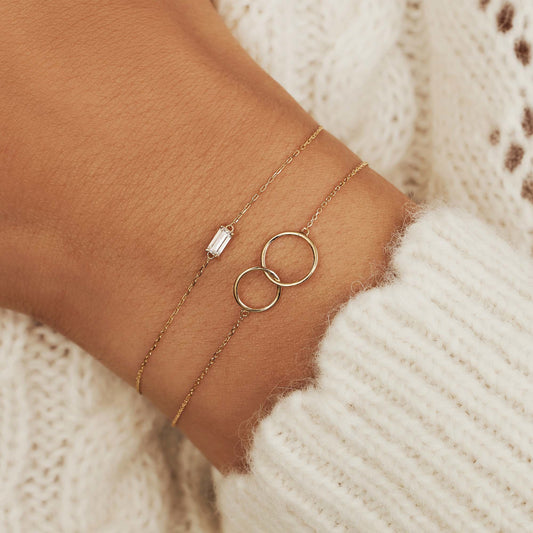 Le Marais Loulou 14 karat gold bracelet with rings - - Isabel Bernard