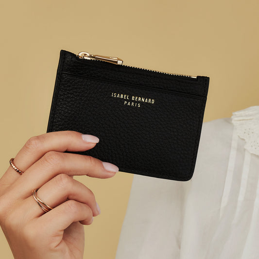Honoré Aveline black calfskin leather card holder - - Isabel Bernard
