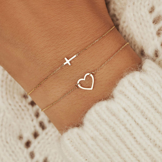 Belleville Amore 14 karat gold bracelet with heart - - Isabel Bernard