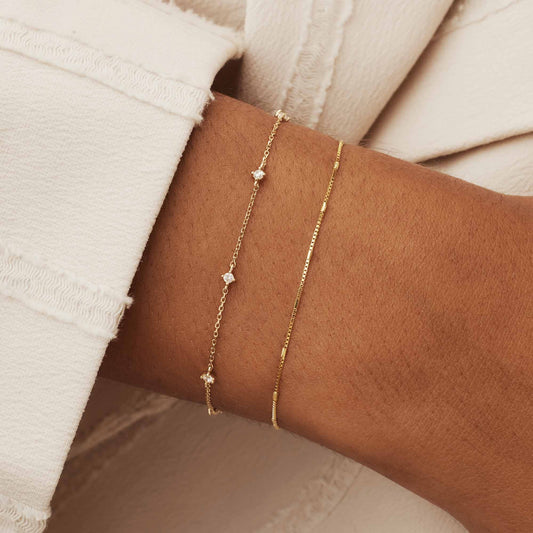 Rivoli Esmée 14 karat gold bracelet with zirconia stones - - Isabel Bernard