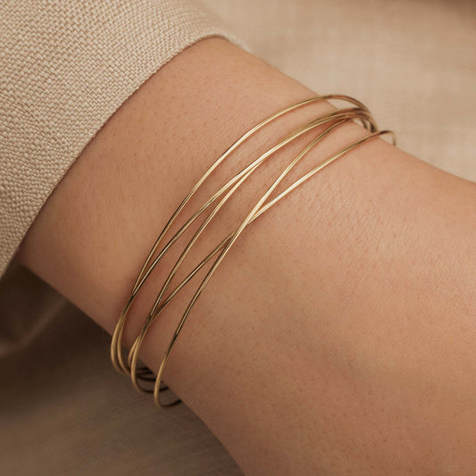Cour d'Honneur Adora 14 karat gold bangles with 5 bracelets - - Isabel Bernard