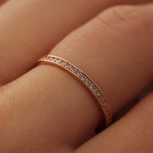 La Concorde Merle 14 karat rose gold ring with zirconia stones - - Isabel Bernard