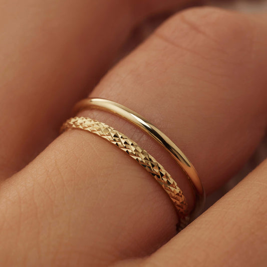 Le Marais Solene 14 karat gold stacking ring - - Isabel Bernard