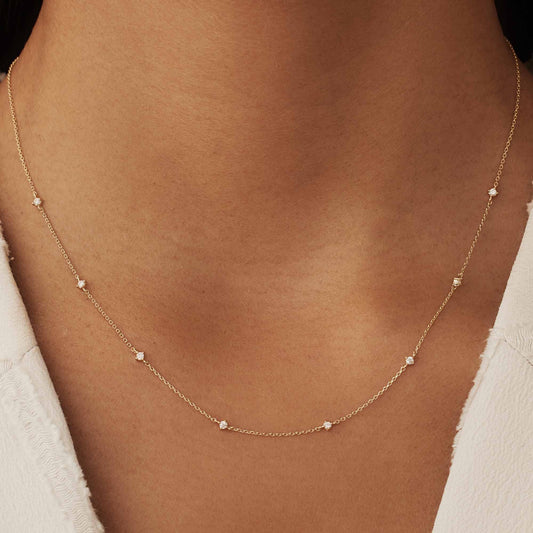 Rivoli Esmée 14 karat gold necklace with zirconia stones - - Isabel Bernard