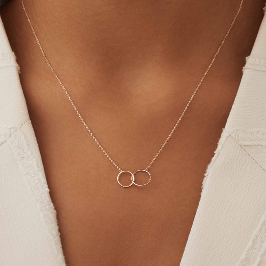 La Concorde Loulou 14 karat rose gold collier with two rings - - Isabel Bernard