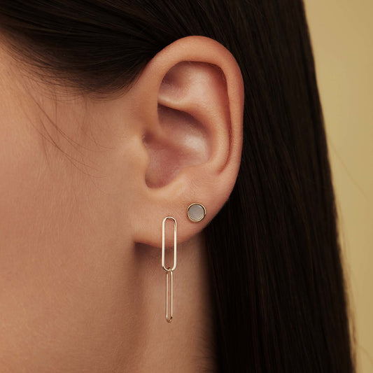 Aidee Odile 14 karat gold drop earrings with chains - - Isabel Bernard