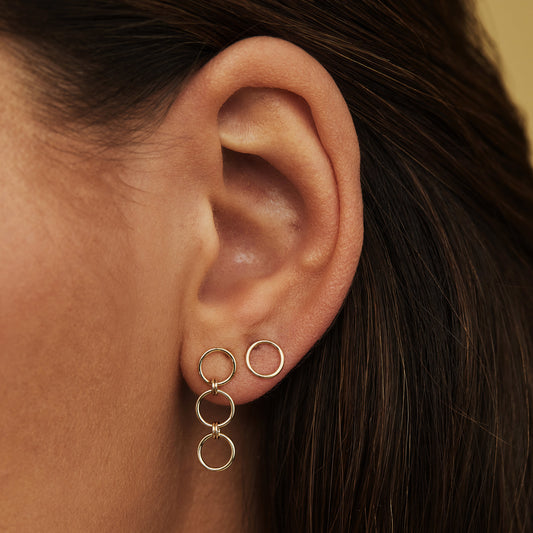 Cadeau d'Isabel 14 karat gold necklace and earrings set with rings - - Isabel Bernard