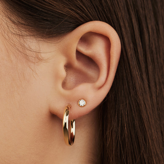 Rivoli Estrella 14 karat gold hoop earrings (22 mm) - - Isabel Bernard