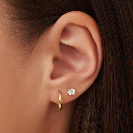 Rivoli Morgane 14 karat gold hoop earrings (12 mm) - - Isabel Bernard