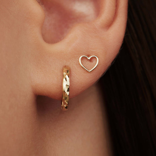 Cadeau d'Isabel 14 karat gold necklace, bracelet and ear studs set with heart - - Isabel Bernard