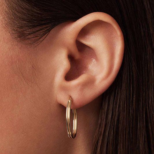 Rivoli Flori 14 karat gold hoop earrings (24 mm) - - Isabel Bernard