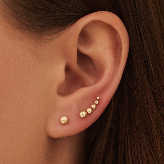 Rivoli Cézanne 14 karat gold earrings with 2 ear studs - - Isabel Bernard