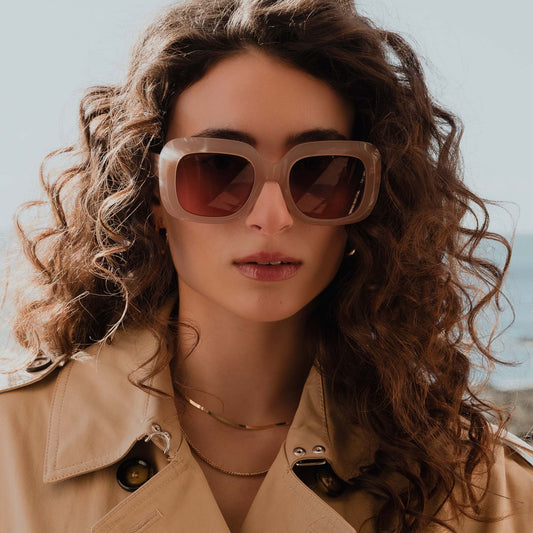 La Villette Rive soft pink square sunglasses - - Isabel Bernard