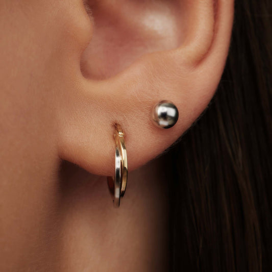 Saint Germain Finou 14 karat white gold ear studs with sphere - - Isabel Bernard