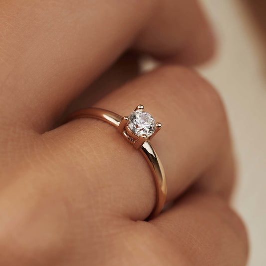 La Concorde Soleil 14 karat rose gold ring with zirconia stone - - Isabel Bernard