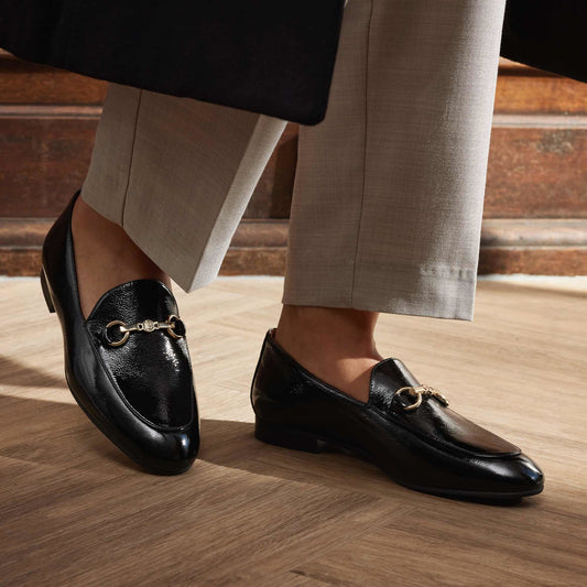 Vendôme Fleur black calfskin patent leather loafers - - Isabel Bernard