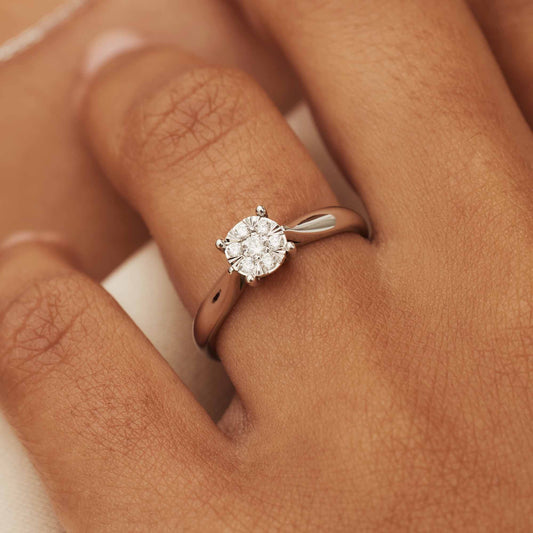 De la Paix Hanaé 14 karat white gold ring with diamond 0.14 carat - - Isabel Bernard