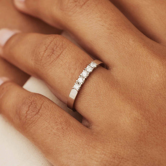 De la Paix Madeline 14 karat white gold ring with diamond 0.20 carat - - Isabel Bernard