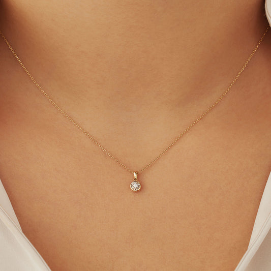 De la Paix Inaya 14 karat gold necklace with diamond 0.03 carat - - Isabel Bernard