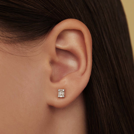De la Paix Maxime 14 karat gold stud ear studs with diamond 0.26 carat - - Isabel Bernard
