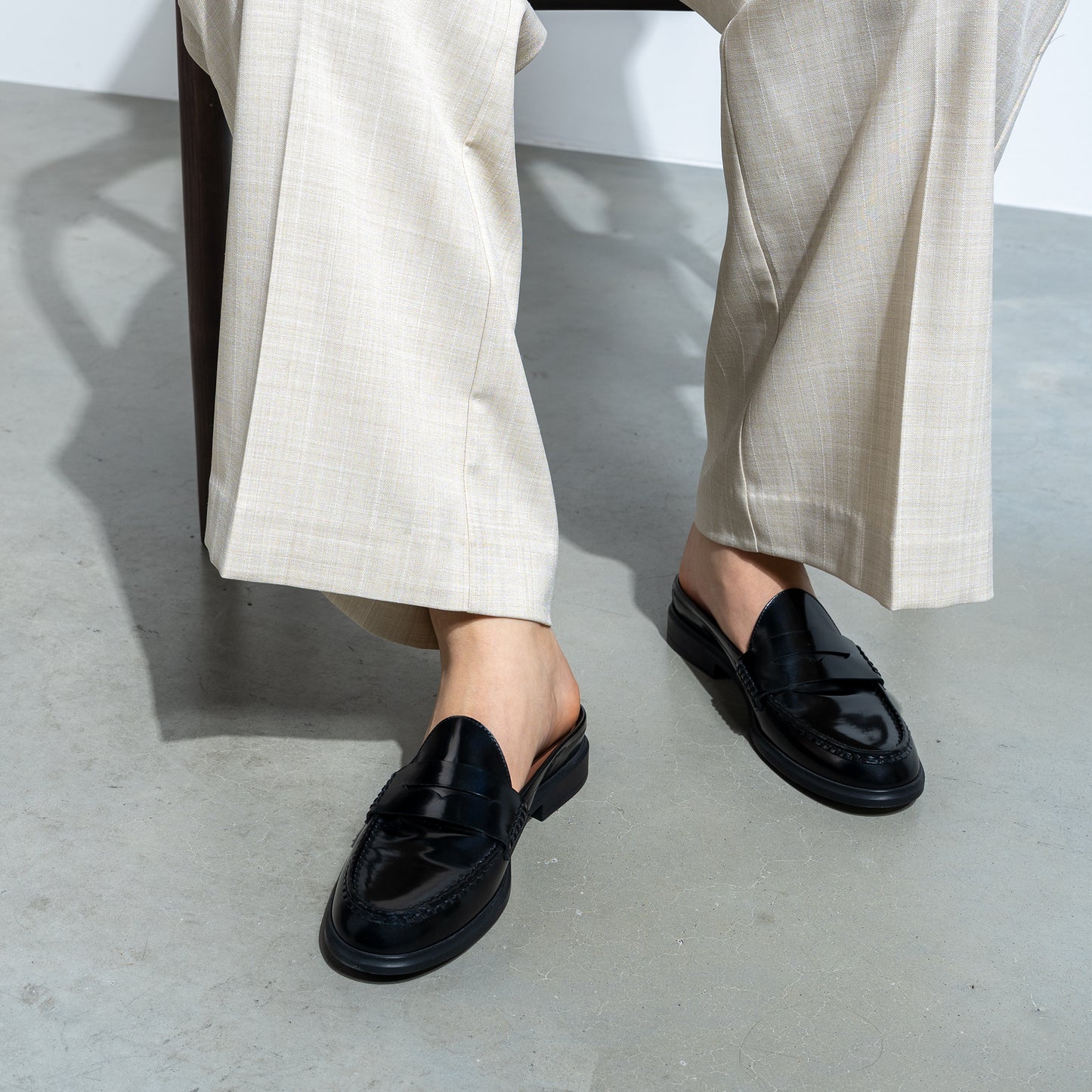 Vendôme Blandine black spazzolato leather mules - - Isabel Bernard