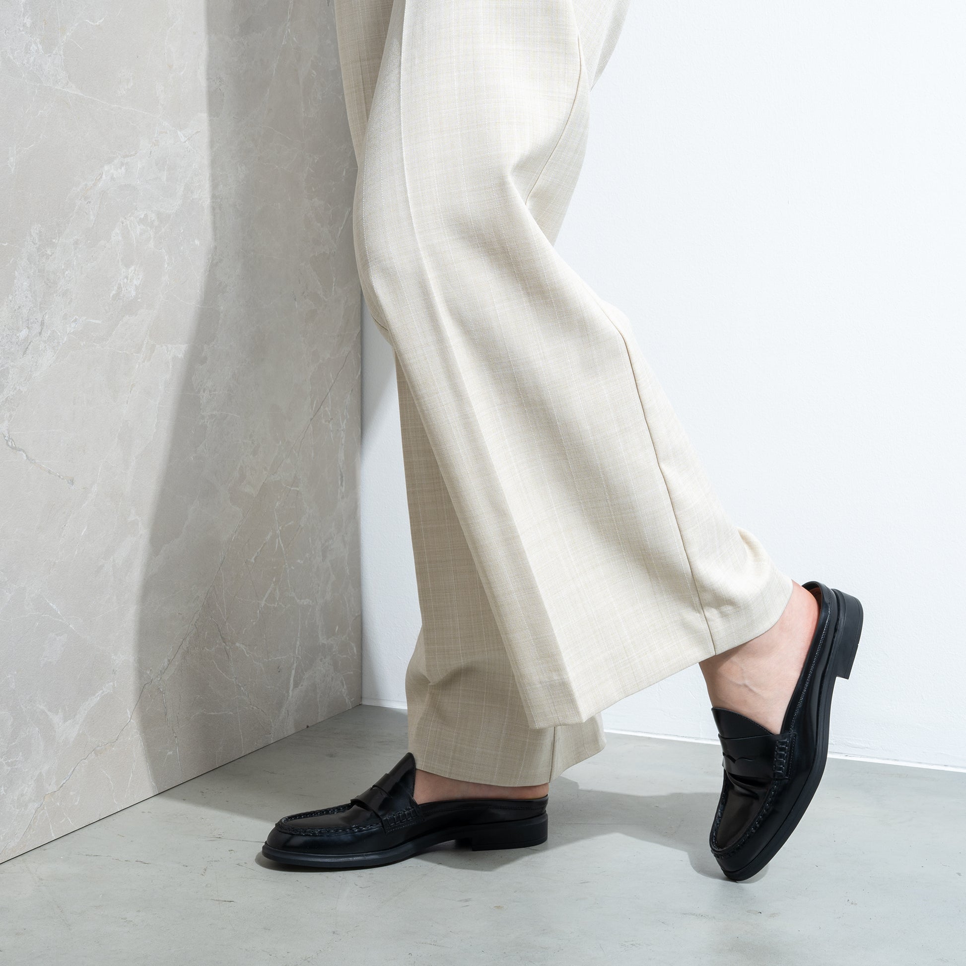 Vendôme Blandine black spazzolato leather mules - - Isabel Bernard