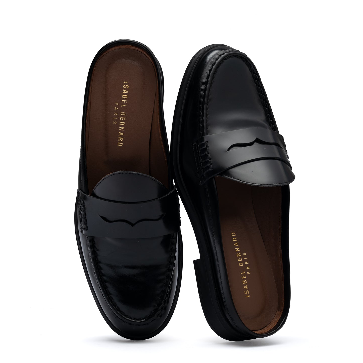 Vendôme Blandine black spazzolato leather mules - - Isabel Bernard