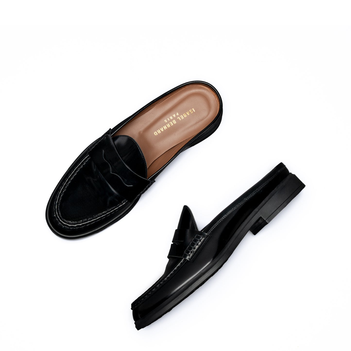 Vendôme Blandine black spazzolato leather mules - - Isabel Bernard