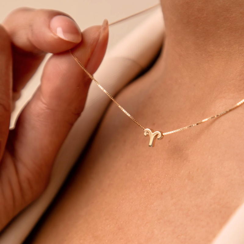 Étoiles d’Or Aries 14 Carat Gold Venetian Necklace With Horoscope - - Isabel Bernard