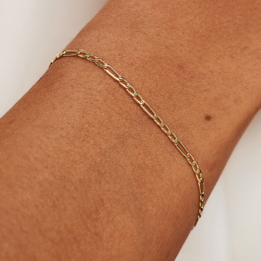 Rivoli Nina 14 karat gold bracelet with fiagro link - - Isabel Bernard